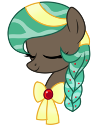 Size: 800x922 | Tagged: safe, artist:crystal-tranquility, oc, oc only, oc:present, original species, pond pony, pony, bust, eyes closed, female, mare, portrait, simple background, solo, transparent background