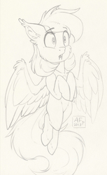 Size: 1716x2800 | Tagged: safe, artist:airfly-pony, oc, oc only, pony, rcf community, chibi, lineart, male, solo, traditional art