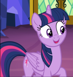 Size: 785x824 | Tagged: safe, screencap, twilight sparkle, alicorn, pony, g4, the cutie re-mark, cropped, cute, female, mare, open mouth, smiling, solo, twiabetes, twilight sparkle (alicorn)