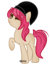 Size: 528x672 | Tagged: safe, artist:galaxie-chan, oc, oc only, oc:coffee rose, earth pony, pony, beanie, female, hat, mare, raised hoof, simple background, solo, transparent background
