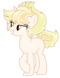 Size: 1184x1552 | Tagged: safe, artist:rosebuddity, oc, oc only, pony, unicorn, female, magical lesbian spawn, mare, offspring, parent:applejack, parent:honey lemon, simple background, solo, transparent background