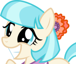 Size: 5466x4560 | Tagged: safe, artist:itv-canterlot, coco pommel, pony, g4, made in manehattan, .svg available, cocobetes, cute, female, flower, flower in hair, happy, simple background, smiling, solo, transparent background, vector