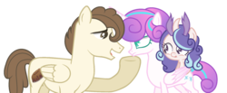 Size: 1712x704 | Tagged: safe, artist:xxbrowniepawxx, pound cake, princess flurry heart, oc, oc:crystal shimmer, alicorn, changepony, hybrid, pegasus, pony, g4, annoyed, baby, base used, colored pupils, family, interspecies offspring, offspring, older, older flurry heart, older pound cake, parent:princess flurry heart, parent:thorax, parents:flurrax, simple background, story included, transparent background