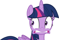 Size: 1093x731 | Tagged: safe, artist:itv-canterlot, twilight sparkle, alicorn, pony, g4, the hooffields and mccolts, female, mare, scared, simple background, solo, transparent background, twilight sparkle (alicorn), vector, wide eyes