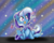 Size: 764x612 | Tagged: safe, artist:alazak, trixie, pony, unicorn, g4, cape, clothes, cup, cute, diatrixes, female, happy, hat, hnnng, levitation, magic, mare, open mouth, rainbow, sky, smiling, solo, stars, teacup, telekinesis, that pony sure does love teacups, trixie's cape, trixie's hat, underhoof