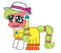 Size: 201x173 | Tagged: safe, artist:drypony198, earth pony, pony, clothes, cowboys and equestrians, crossover, dress, ear piercing, earring, gloves, jewelry, mad (tv series), mad magazine, maplejack, piercing, princess daisy, super mario bros.