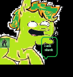 Size: 398x416 | Tagged: safe, artist:squidponer, pony, 1000 hours in ms paint, abomination, crappy art, cursed image, dank memes, family guy, male, needs more jpeg, not salmon, op is a duck, peter griffin, shitposting, shrek, this is epic, wat, why