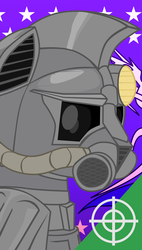 Size: 900x1583 | Tagged: safe, artist:aaronmk, pony, fallout equestria, armor, flag of equestria, power armor, vector