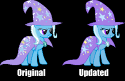 Size: 1384x900 | Tagged: safe, artist:smhungary, trixie, pony, unicorn, g4, black background, cape, clothes, female, hat, mare, pixel art, simple background, sprite