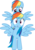 Size: 749x1068 | Tagged: safe, artist:geometrymathalgebra, rainbow dash, pegasus, pony, g4, magic duel, my little pony: friendship is magic, :o, clone, disguise, doppelganger, double rainbow, duality, female, fluttershy in disguise, mare, open mouth, simple background, transparent background, vector, wide eyes, wings