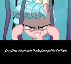 Size: 1276x1142 | Tagged: safe, edit, edited screencap, screencap, cozy glow, pony, g4, season 8, season 9, the beginning of the end, avengers: endgame, female, filly, foal, spoiler, tartarus, wanna be friends?