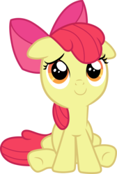 Size: 3000x4456 | Tagged: safe, artist:cloudy glow, apple bloom, earth pony, pony, g4, .ai available, female, filly, simple background, sitting, smiling, solo, transparent background, underhoof, vector