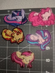 Size: 1512x2016 | Tagged: safe, pinkie pie, roseluck, starlight glimmer, sunset shimmer, twilight sparkle, pony, g4, embroidery, sleeping