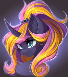 Size: 5137x5835 | Tagged: safe, artist:airiniblock, oc, oc only, oc:jesabelle, pony, unicorn, rcf community, absurd resolution, bust, commission, female, head only, mare, portrait, smiling, solo, wavy mouth