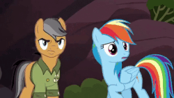 Size: 480x270 | Tagged: safe, screencap, biff, quibble pants, rainbow dash, rogue (g4), earth pony, pegasus, pony, g4, stranger than fan fiction, animated, bondage, female, henchmen, lasso, male, mare, out of context, quibble pants is not amused, rope, stallion, unamused, unsexy bondage