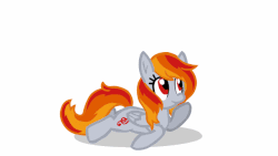 Size: 640x360 | Tagged: safe, artist:tridashie, oc, oc only, oc:tridashie, pegasus, pony, animated, cute, female, frame by frame, frown, gif, joke, literal metaphor, looking up, mare, oblivious, ocbetes, prone, pun, reaction image, reddit, simple background, smiling, solo, squigglevision, text, visual pun, white background, whoosh (reaction image)