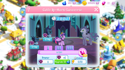 Size: 1280x720 | Tagged: safe, gameloft, rainbow dash, rarity, twilight sparkle, alicorn, pegasus, pony, unicorn, g4, the cutie re-mark, alternate timeline, crown, gem, jewelry, night guard dash, night maid rarity, nightmare (entity), nightmare takeover timeline, ponyville, regalia, twilight sparkle (alicorn)