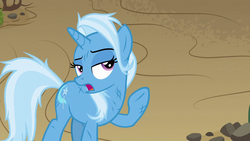 Size: 1280x720 | Tagged: safe, screencap, trixie, pony, g4, road to friendship, female, lidded eyes, mare, messy mane, solo