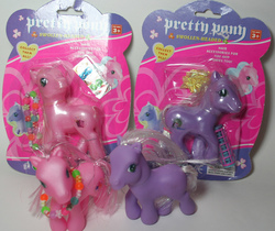 Size: 1024x861 | Tagged: safe, earth pony, pony, g3, ages 3+, blister package, bootleg, choking hazard, hair curlers, irl, jewelry, necklace, photo, pretty pony swollen headed, toy