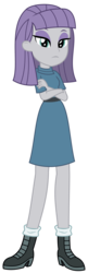 Size: 1358x4175 | Tagged: safe, artist:sketchmcreations, maud pie, equestria girls, g4, belt, boots, clothes, commission, crossed arms, dress, eyeshadow, female, makeup, shoes, simple background, socks, solo, transparent background, vector