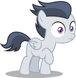 Size: 7502x7628 | Tagged: safe, artist:fruft, rumble, pegasus, pony, g4, marks and recreation, absurd resolution, colt, male, raised hoof, simple background, solo, transparent background, underhoof, vector