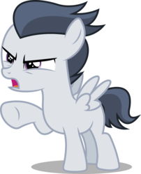 Size: 6466x7992 | Tagged: safe, artist:fruft, rumble, pegasus, pony, g4, marks and recreation, absurd resolution, angry, male, open mouth, raised hoof, simple background, solo, transparent background, underhoof, vector