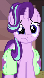 Size: 674x1198 | Tagged: safe, edit, edited screencap, screencap, starlight glimmer, pony, all bottled up, g4, cropped, female, inverted mouth, saddle bag, solo