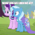 Size: 676x676 | Tagged: safe, edit, edited screencap, screencap, starlight glimmer, trixie, pony, unicorn, g4, road to friendship, animated, blinking, cape, caption, clothes, cropped, duo, female, image macro, juxtaposition bait, mare, text, trixie's cape