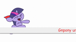 Size: 1280x720 | Tagged: safe, artist:swerve-art, twilight sparkle, gnome, pony, unicorn, g4, animated, april fools, april fools 2019, female, laughing, mare, noggin clontith, ponified meme, sound, webm, you've been gnomed