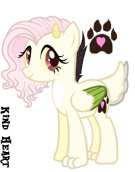 Size: 744x950 | Tagged: safe, artist:x-dainichi-x, oc, oc only, oc:kind heart, hybrid, female, interspecies offspring, offspring, parent:discord, parent:fluttershy, parents:discoshy, simple background, solo, transparent background