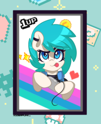 Size: 1800x2200 | Tagged: safe, artist:ciderpunk, oc, oc:chiptune, pony, adorable face, clothes, cute, ear piercing, earring, jewelry, piercing, punk, video game