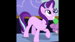Size: 1280x720 | Tagged: safe, edit, edited screencap, screencap, spike, starlight glimmer, dragon, pony, g4, to where and back again, accordion, animated, musical instrument, op is on drugs, sound, webm