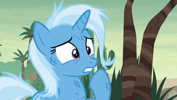 Size: 1280x720 | Tagged: safe, screencap, trixie, pony, g4, road to friendship, female, mare, messy mane, solo