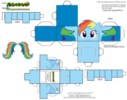 Size: 2979x2354 | Tagged: safe, artist:grapefruitface1, part of a set, rainbow dash, pony, g4, craft, cubeecraft, female, high res, papercraft, printable, solo