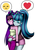 Size: 900x1300 | Tagged: safe, artist:nekojackun, aria blaze, sonata dusk, equestria girls, g4, my little pony equestria girls: rainbow rocks, annoyed, bare shoulders, breasts, cleavage, clothes, emoji, eyes closed, eyeshadow, female, heart, hug, hug from behind, jeans, makeup, midriff, pants, reasonably sized breasts, simple background, skirt, sleeveless, strapless, white background, wristband