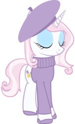 Size: 1000x1641 | Tagged: safe, artist:cool77778, fleur-de-lis, pony, g4, beret, female, hat, simple background, solo, transparent background