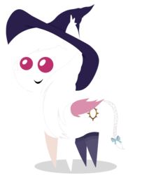Size: 540x665 | Tagged: safe, artist:souleevee99, oc, oc only, oc:shikaka, bat pony, pony, vampire bat pony, albino, bow, braid, clothes, cute, ear fluff, hat, pointy ponies, simple background, smiling, solo, stockings, tail bow, thigh highs, transparent background, witch hat, ych result