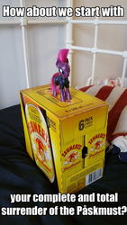Size: 1836x3264 | Tagged: safe, tempest shadow, pony, g4, irl, photo, quote, swedish, tempest stole my drink