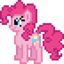 Size: 288x288 | Tagged: safe, artist:fluttershy_z, pinkie pie, earth pony, pony, g4, female, mare, newbie artist training grounds, pixel art, simple background, smiling, solo, transparent background