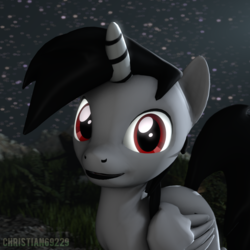 Size: 1000x1000 | Tagged: safe, artist:christian69229, oc, oc only, oc:angelofdeathpony, alicorn, pony, 3d, alicorn oc, bust, looking at you, male, portrait, solo, source filmmaker, stallion
