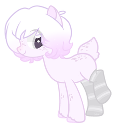 Size: 1193x1281 | Tagged: safe, artist:harusocoma, oc, oc only, oc:juliette, earth pony, pony, clothes, deer tail, female, mare, simple background, socks, solo, striped socks, white background