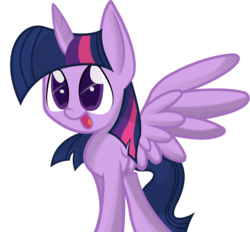 Size: 927x862 | Tagged: safe, artist:craftybrony, twilight sparkle, alicorn, pony, g4, cute, female, happy, mare, open mouth, simple background, smiling, solo, transparent background, twiabetes, twilight sparkle (alicorn), vector, wings