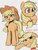 Size: 1023x1333 | Tagged: safe, artist:manachaaaaaaaa, applejack, earth pony, pony, g4, cowboy hat, cute, female, floppy ears, hat, lidded eyes, mare, multeity, open mouth, simple background, solo, white background