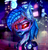 Size: 900x940 | Tagged: safe, artist:xeniusfms, oc, oc only, oc:aphelion riley, bat pony, pony, robot, robot pony, artificial intelligence, city, cyberpunk, female, glowing eyes, mare, night, ponified, smiling, solo