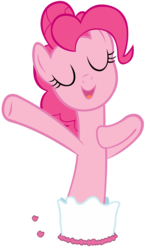 Size: 688x1161 | Tagged: safe, artist:craftybrony, pinkie pie, earth pony, pony, baby cakes, g4, cake, eyes closed, female, food, hoof on chest, mare, open mouth, simple background, solo, transparent background, vector