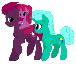 Size: 1274x1080 | Tagged: safe, artist:徐詩珮, glitter drops, tempest shadow, oc, oc:betty pop, pony, unicorn, g4, my little pony: the movie, baby, baby pony, base used, broken horn, family, female, filly, horn, lesbian, magical lesbian spawn, mare, mother and daughter, next generation, offspring, parent:glitter drops, parent:tempest shadow, parents:glittershadow, ship:glittershadow, shipping, simple background, transparent background