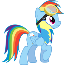 Size: 882x907 | Tagged: safe, artist:knight725, rainbow dash, pegasus, pony, g4, wonderbolts academy, clothes, female, goggles, mare, simple background, solo, transparent background, uniform, vector, wonderbolt trainee uniform