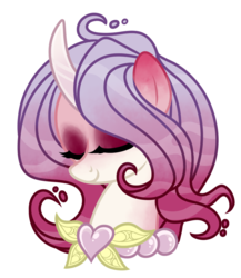 Size: 800x922 | Tagged: safe, artist:crystal-tranquility, oc, oc only, oc:sugar plum fairy, original species, pond pony, bust, eyes closed, female, portrait, simple background, solo, transparent background