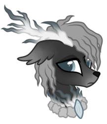 Size: 800x922 | Tagged: safe, artist:crystal-tranquility, deer pony, original species, pond pony, bust, ghost of christmas yet to come, male, portrait, simple background, solo, transparent background