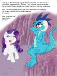 Size: 768x1024 | Tagged: safe, artist:mrleft, princess ember, rarity, comic:spa research, g4, comic, dragon lord ember